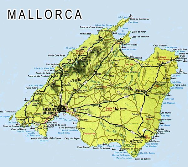 MALLORCA SPAIN MAP - Imsa Kolese