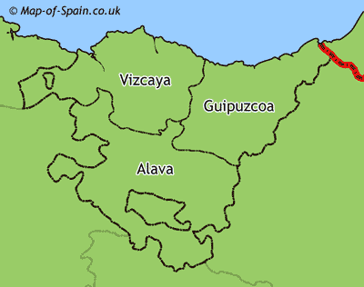 Map of Basque Country regions