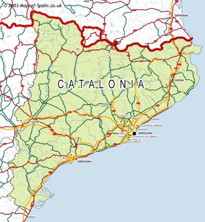 Map of Catalonia