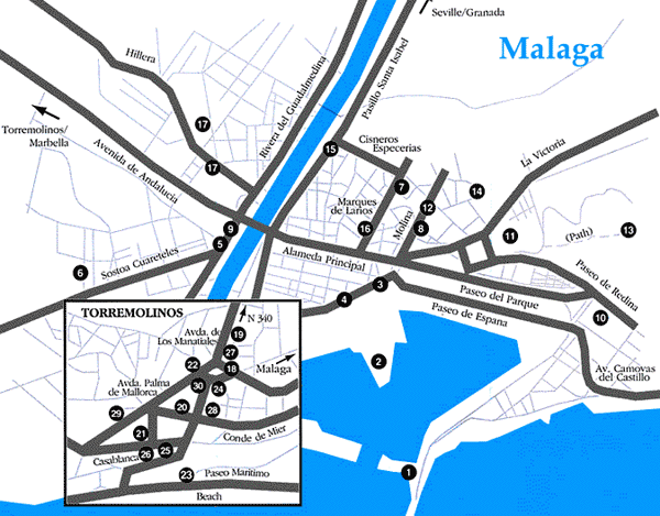 Large Map Of Malaga 