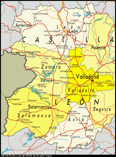 Map of Castille and Leon - East