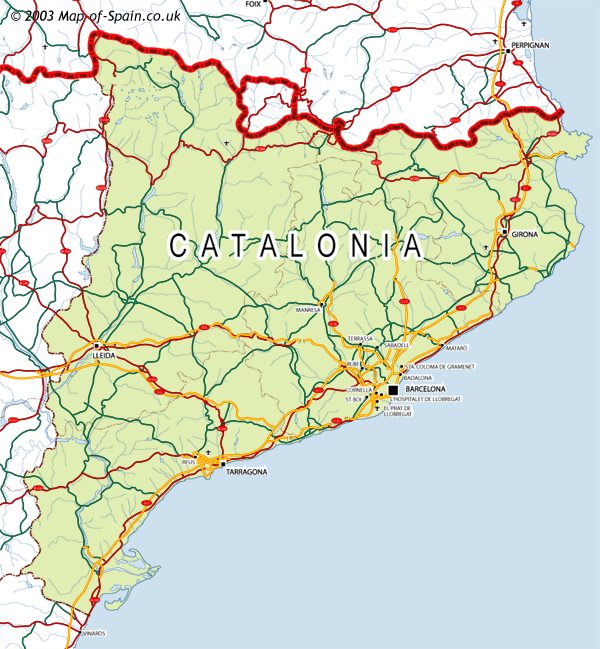 Map of Catalonia