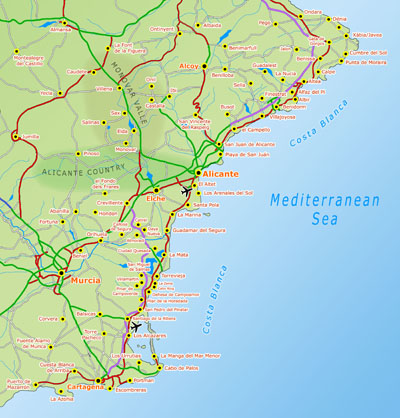 Costa Blanca Map